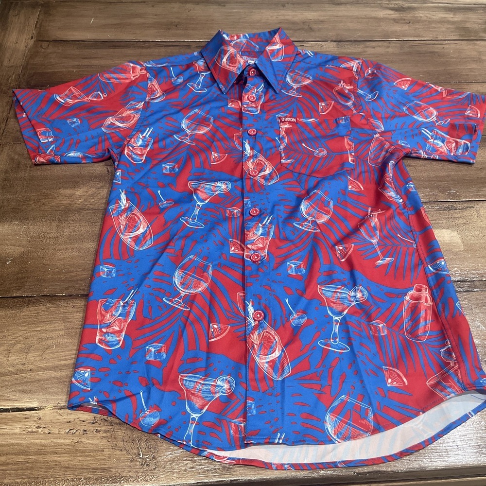 Dixxon The‎ Mixer Short Sleeve Shirt Men XS Cocktail Hawaiian Button Up